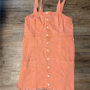Coral Button-Down Dress